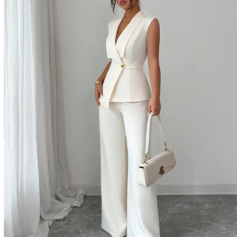 Elena Set Outfits Casual Sleeveless Two Piece Sets