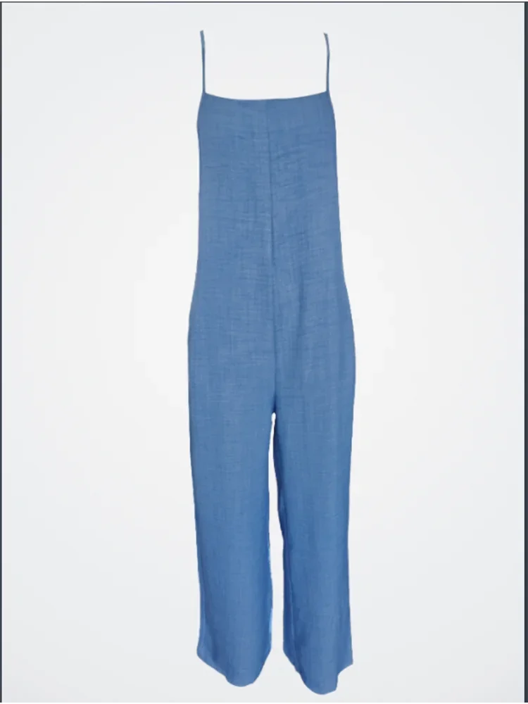 Wilson Township Loose Casual Solid Color Overalls Trend Jumpsuit