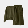 Ana Plus Size Long Sleeve Knotted Two Piece Sets