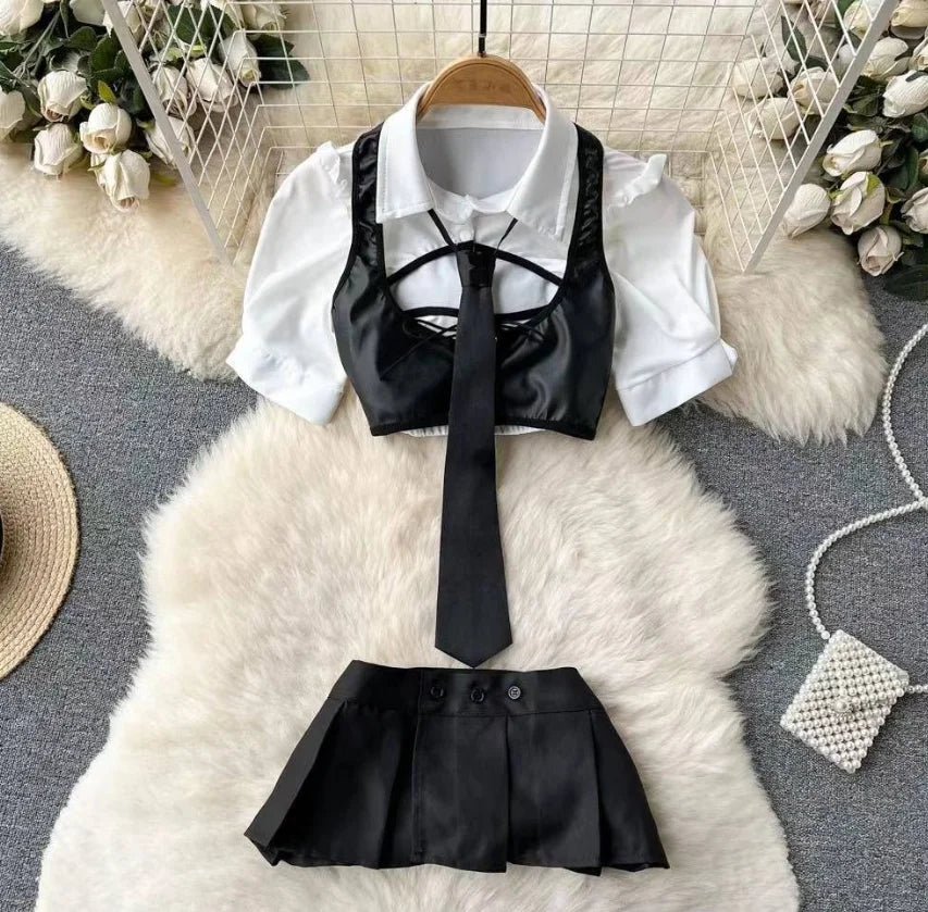 Emily Sleeveless Slim Backless Hallow Two Piece Sets