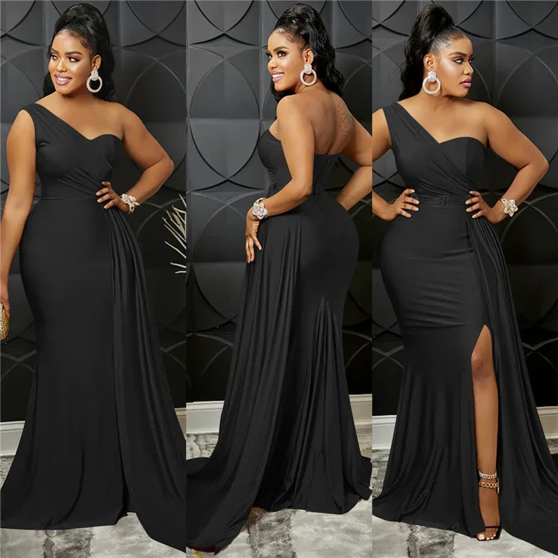 Buffalo One Shoulder Mermaid Evening Dress