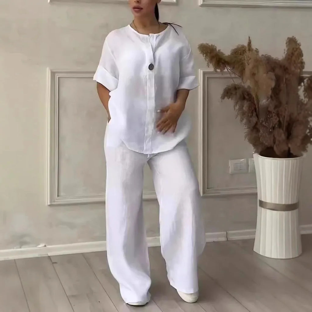Shekina Comfortable Loose Cotton Linen Two Pieces Sets