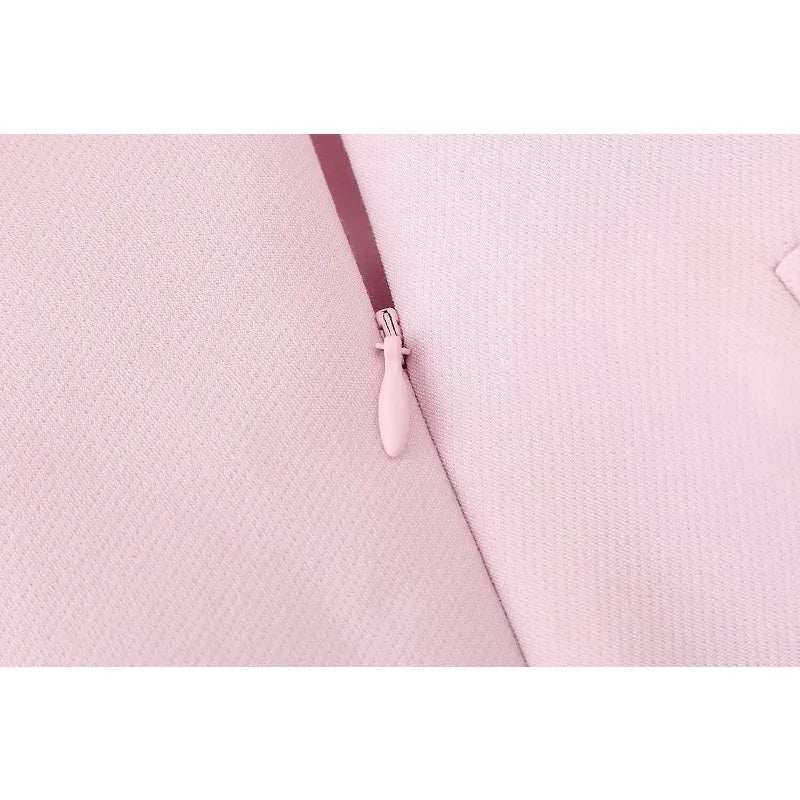 Kima Sexy Hanging Neck Pink Two Piece Sets