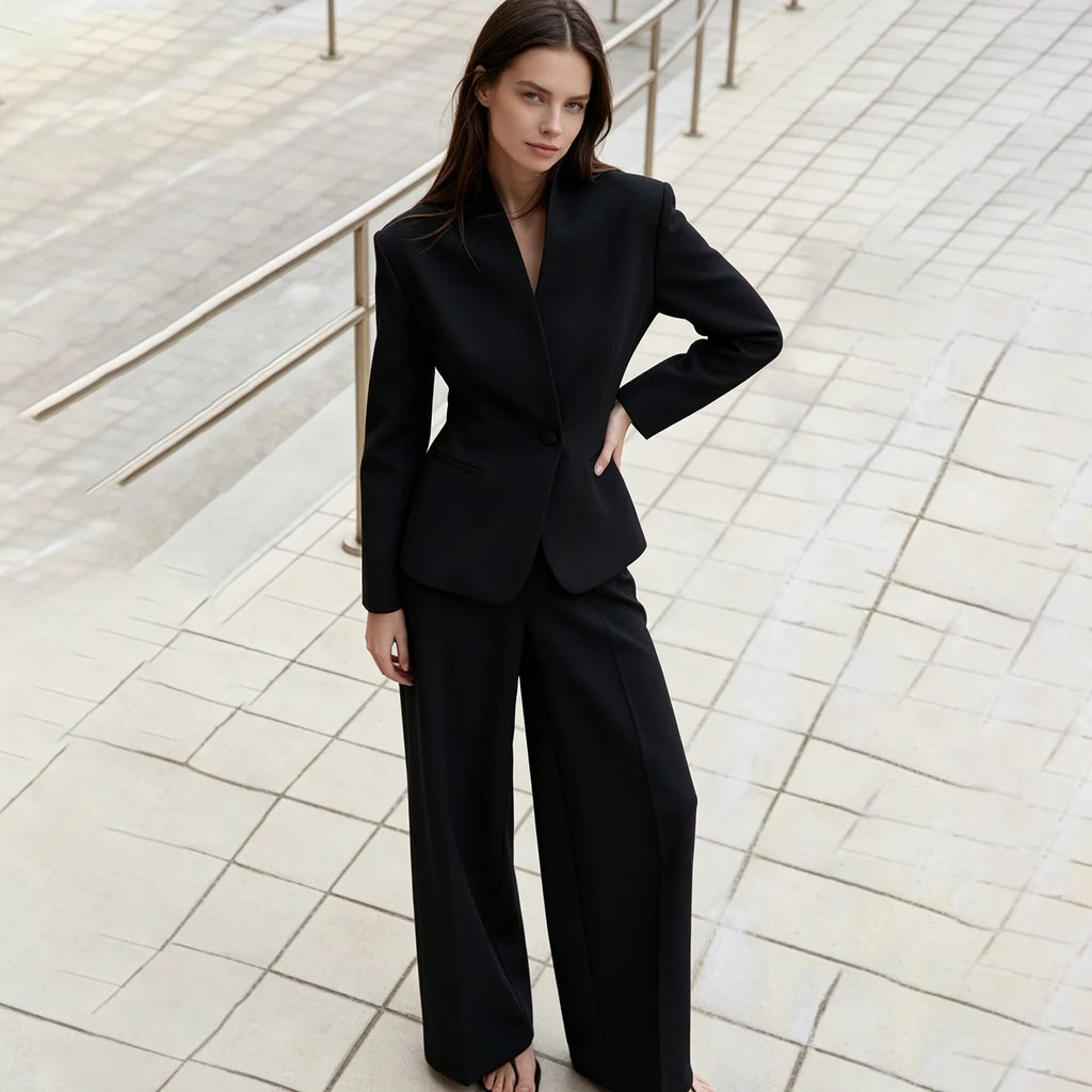 Sarah Women Single Button Fitted Two Piece Sets