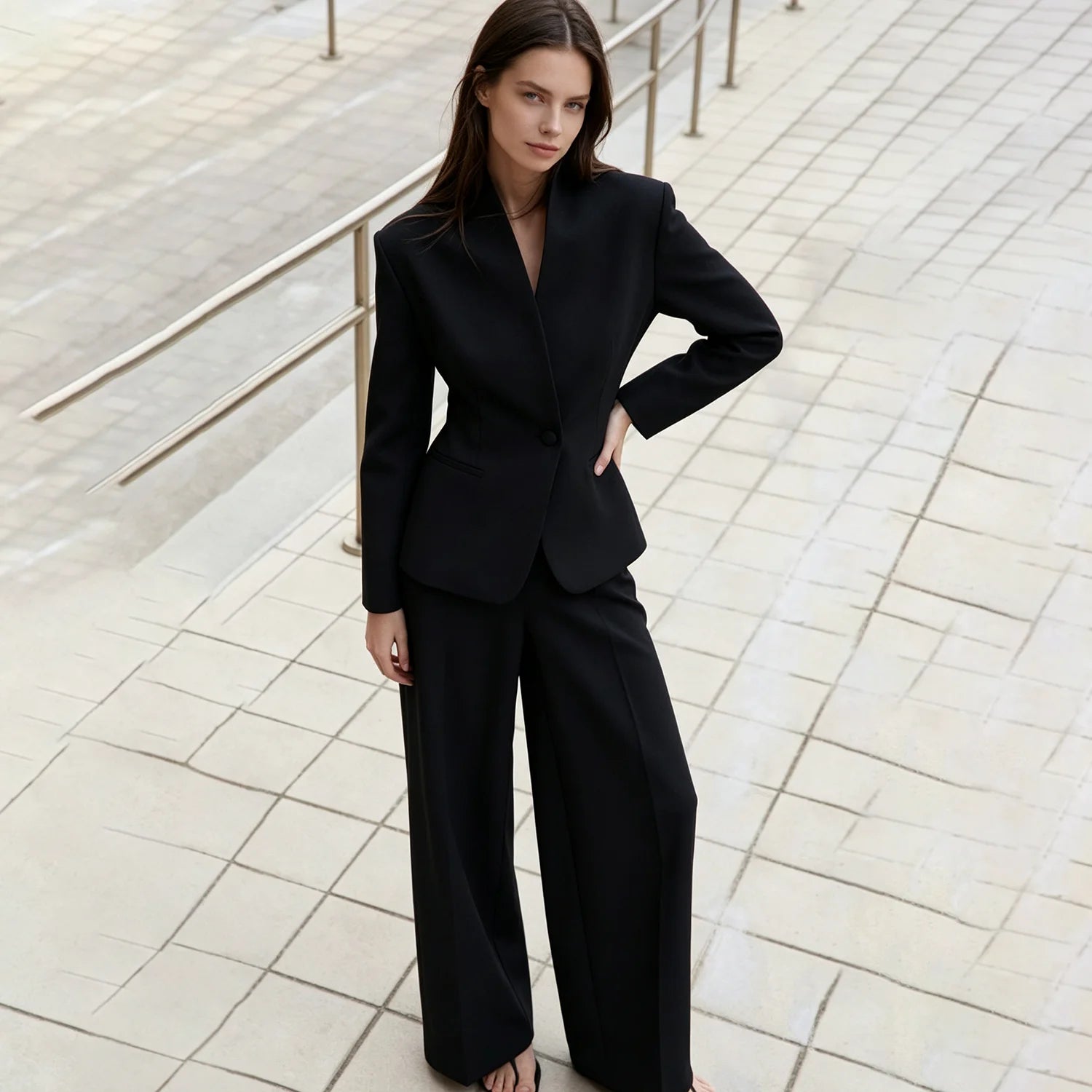 Sarah Women Single Button Fitted Two Piece Sets