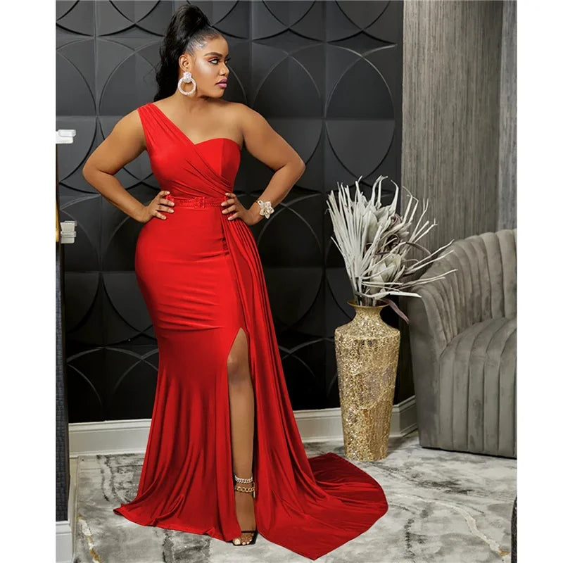 Buffalo One Shoulder Mermaid Evening Dress