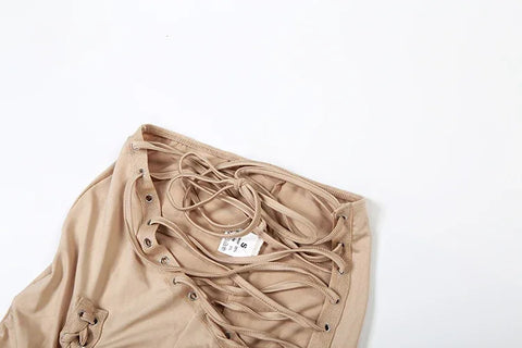 Mahopac Crop Shirring Irregular Hem Skinny Tracksuit Set