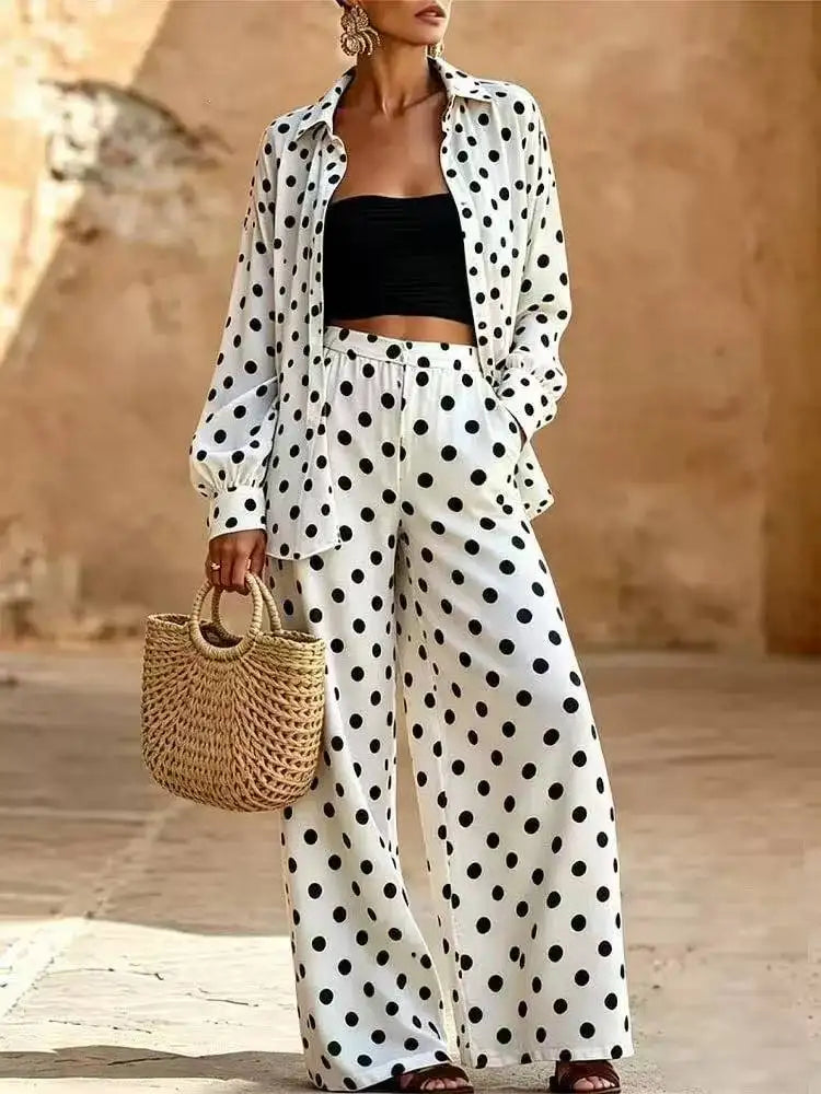Rita Outfit Long Sleeve Lapel Button Two Piece Sets