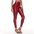 Maine Leggings Leather Large Multi Color High Waist Four Elastic Hip Lifting Pants