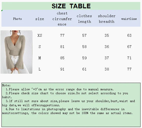 Uranus Long Sleeved V Neck Slim Striped Long Sleeved Knitted Tops