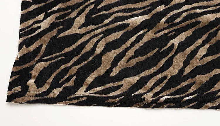 Rhinebeck Strapless Bandage Zebra Striped Sheath Bodycon Hollow Out Backless Dress