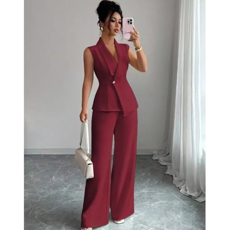Elena Set Outfits Casual Sleeveless Two Piece Sets