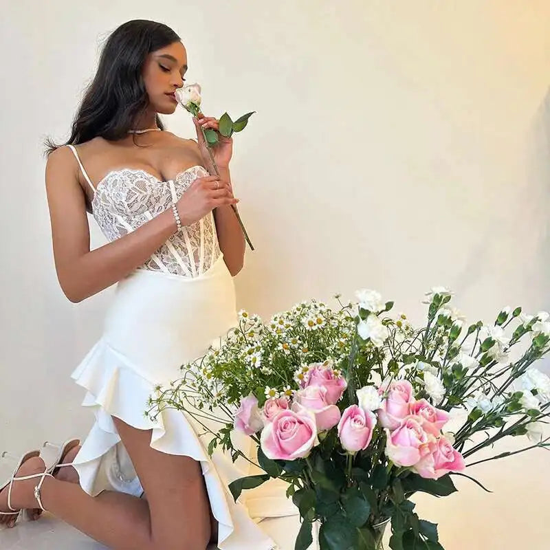 Brockville Ruffles Lace Patchwork Elegant Long Maxi Dress