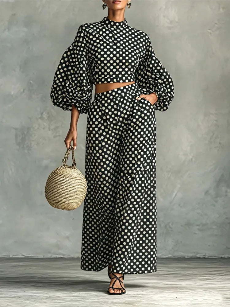 Sarah Wide Leg Trousers Office Two Piece Sets