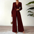 Royal Oak Elegant Professional Wear Jumpsuit Fashion Solid Color V-neck