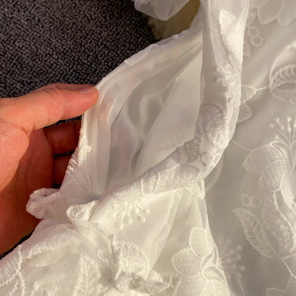 Lyndhurst Vintage Lace Gown Turn Down Collar Puff Sleeve Mini Dress