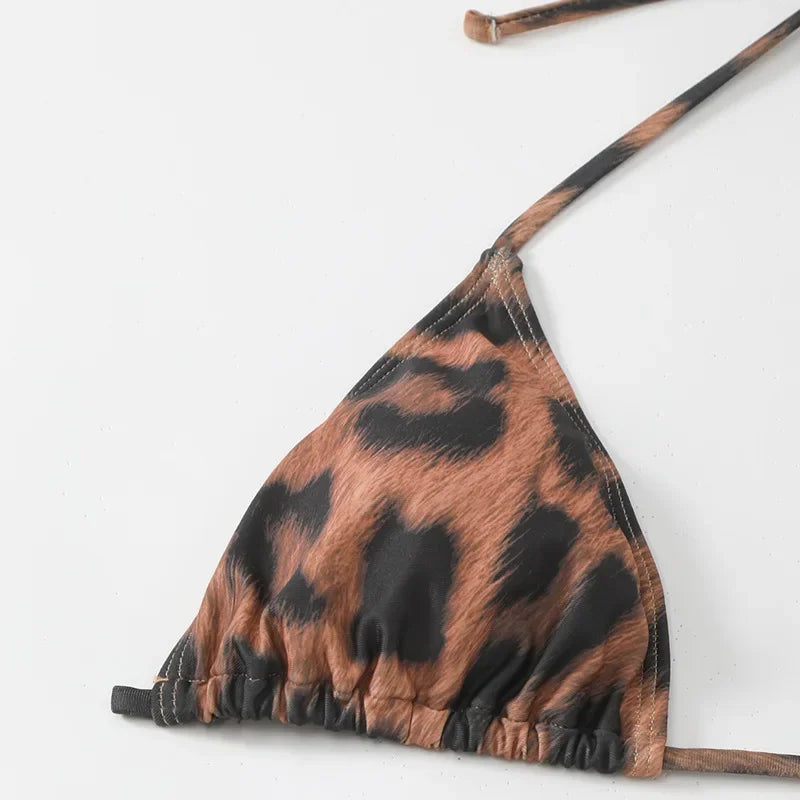 New Bedford Cutout Leopard Printed Sexy Long Swimsuit Set