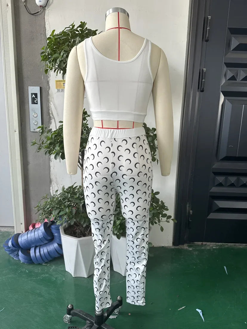 Berlin Sleeveless Crop Skinny Street Fitness Outfits Set