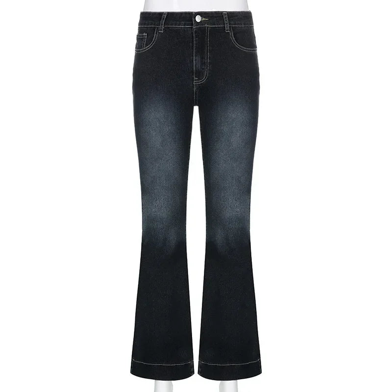 Ocean City High Street Low Rise Bootcut Pockets Streetwear Low Waist Jeans