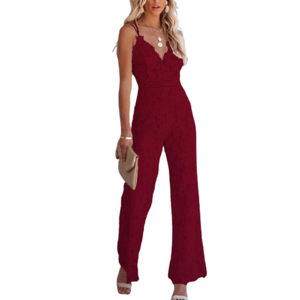 Slim Romper  Fashion V Neck Spaghetti Straps Jumpsuit  Jumpsuit Office Lady Overalls