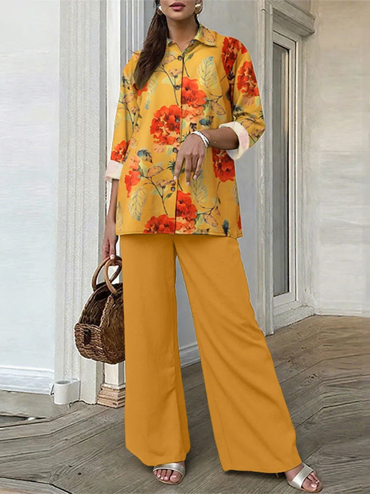Dinora Vintage Suits Elegant Office Two Piece Sets