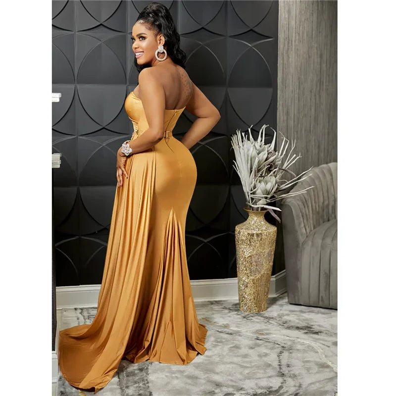 Buffalo One Shoulder Mermaid Evening Dress