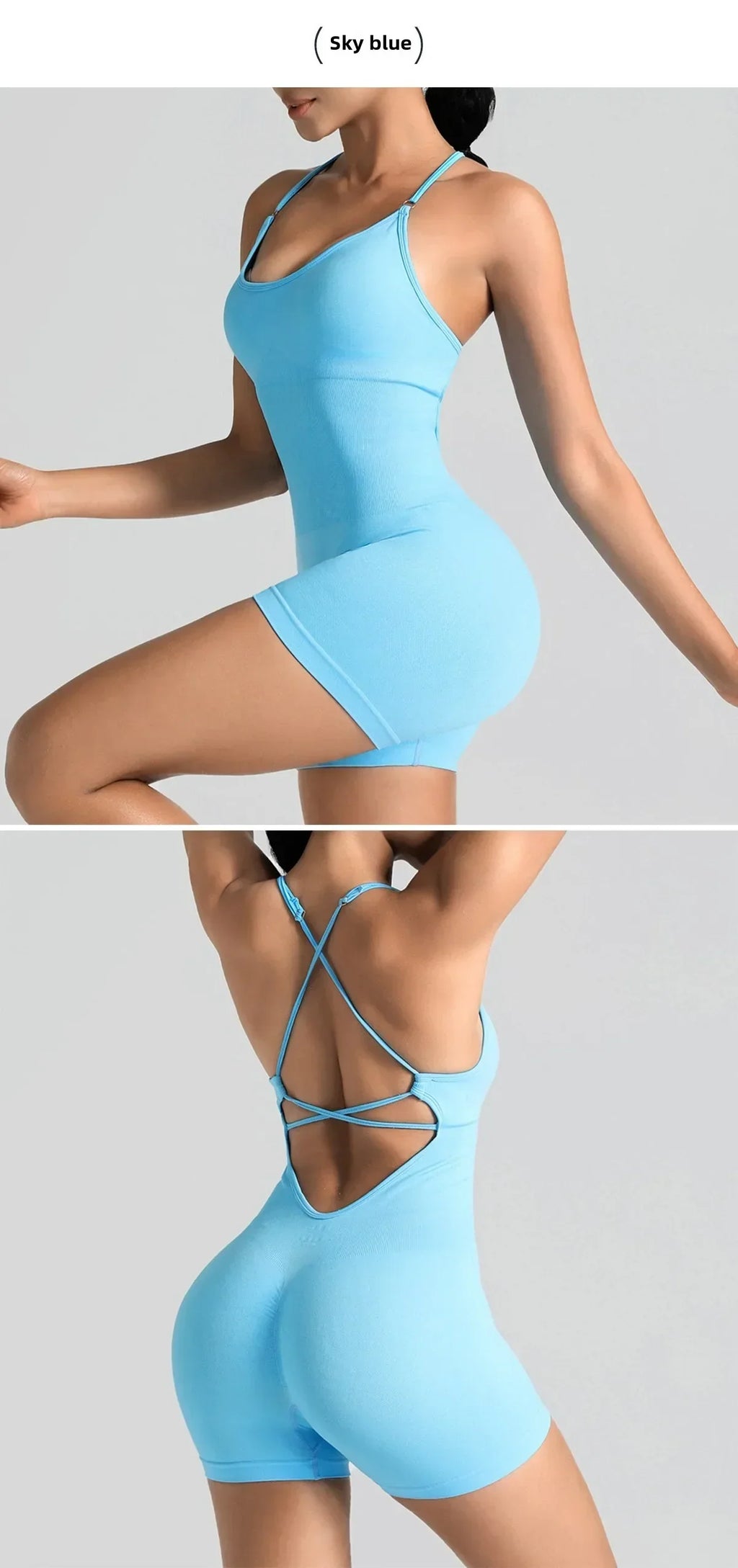 Hershey Tight Fitting High Elasticity Integrated Exercise Workwear Sports Jumpsuit