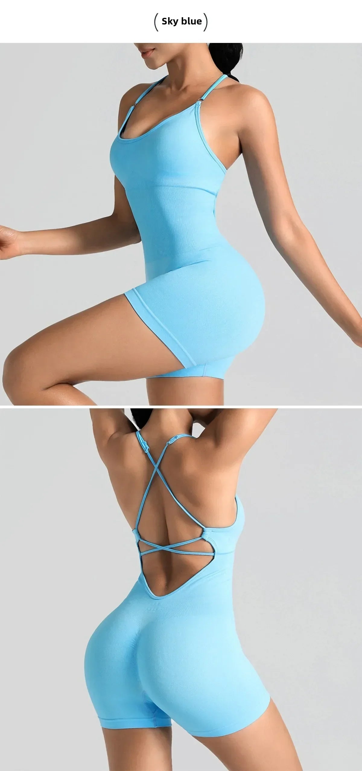 Hershey Tight Fitting High Elasticity Integrated Exercise Workwear Sports Jumpsuit