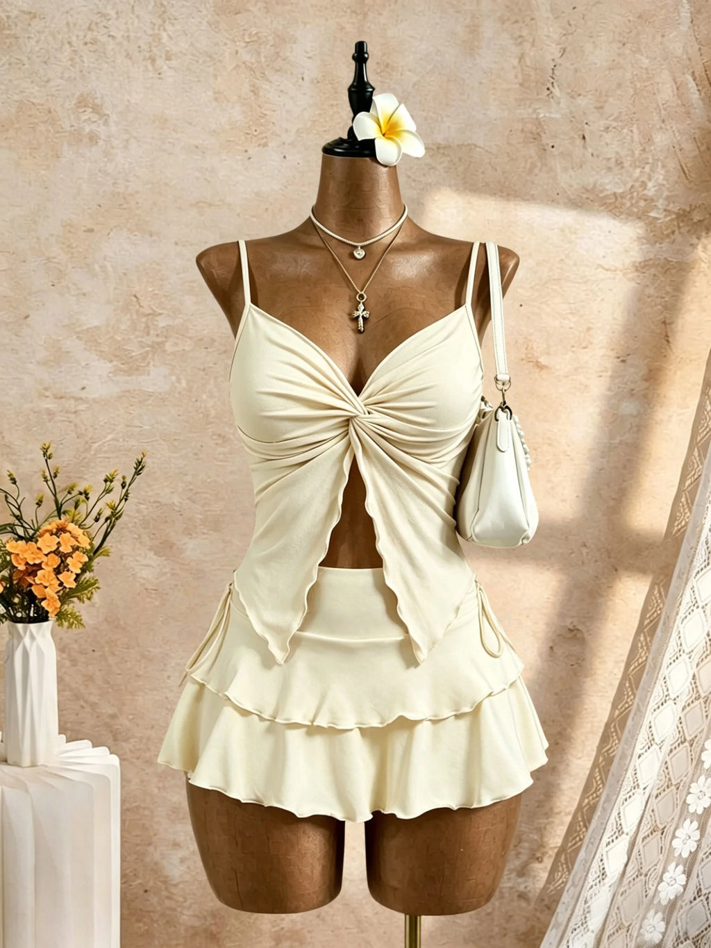 Naomi High Waist Ruched Outfit Two Piece Sets