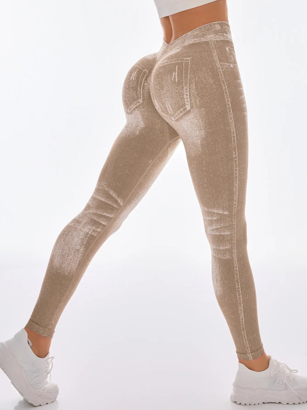 Hilssdale V Back Gym Athletic Workout Leggins Elastic Seamless Training Yoga Pants