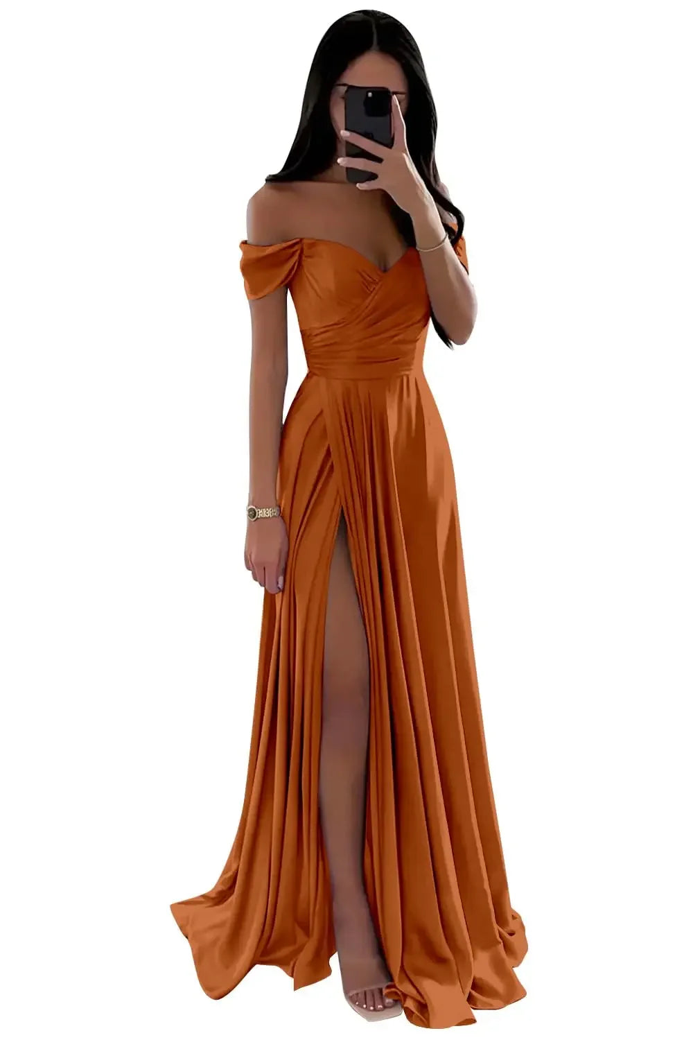Basking Ridge Off the Shoulder Prom V-neck Backless Party Formal Evening Dress
