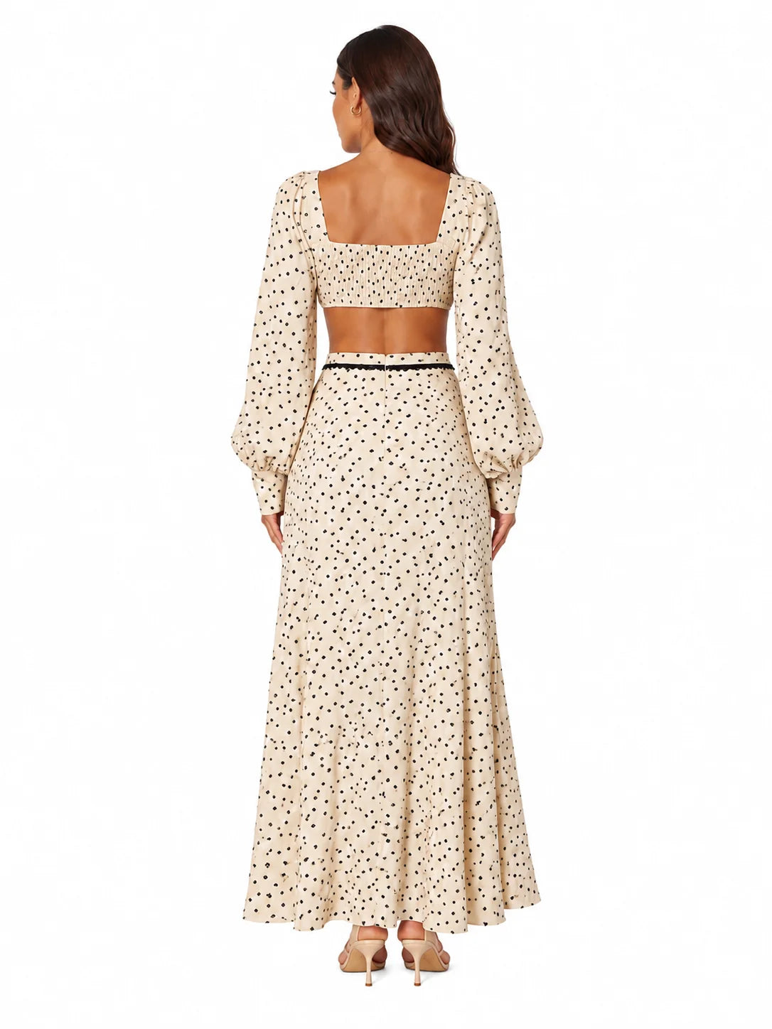 Lola Long Sleeve Cutout Back Tie‑Front Two Piece Sets