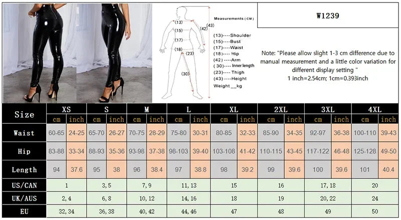 Hainesburg High Waist Shiny Colorful Laser Fuax Latex Trousers
