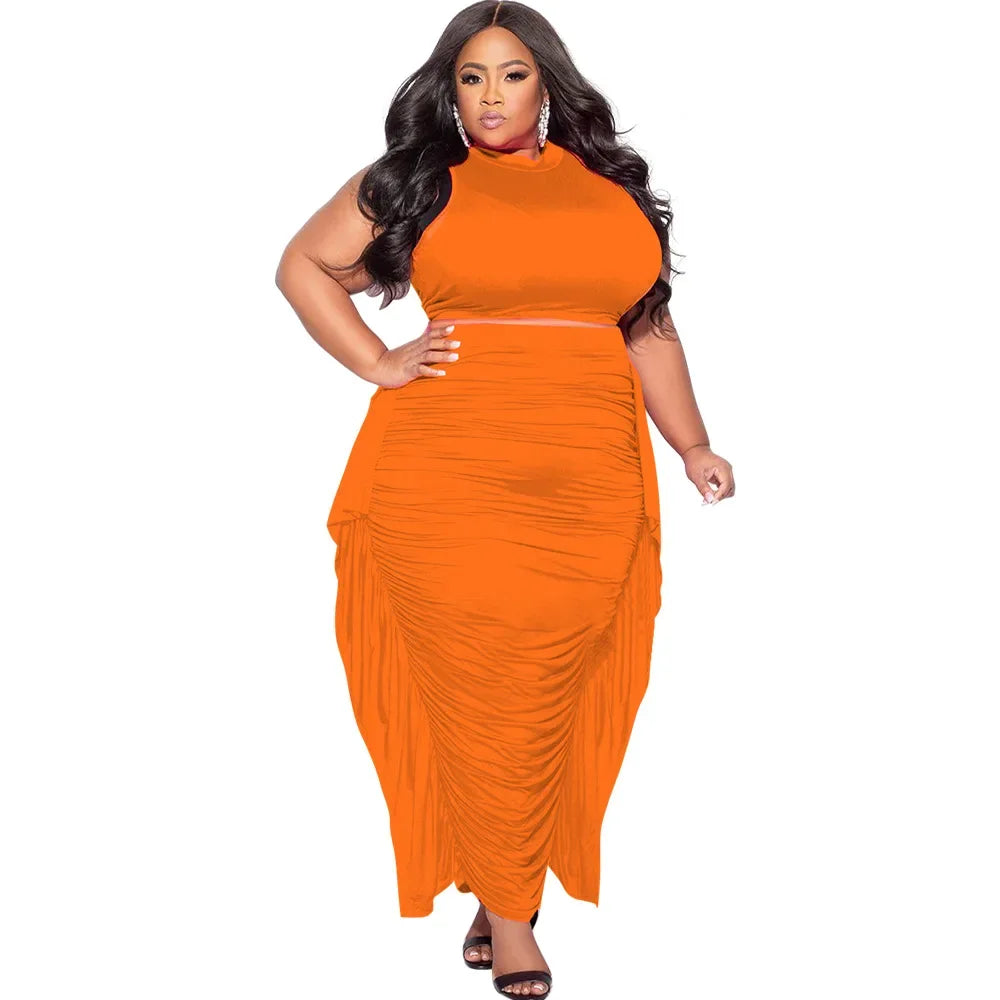 Salome Elegant Outfits Casual Ruffles 2 Piece Sets