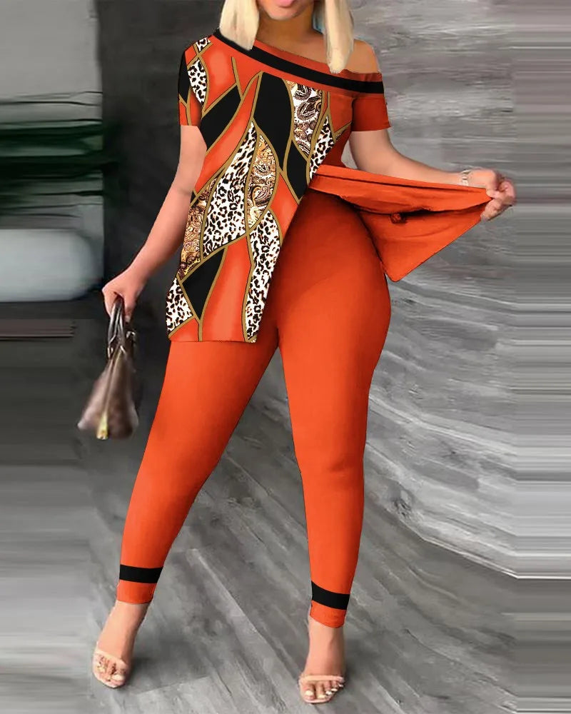 Ana Short Sleeve Suit Femme Casual Two Piece Sets