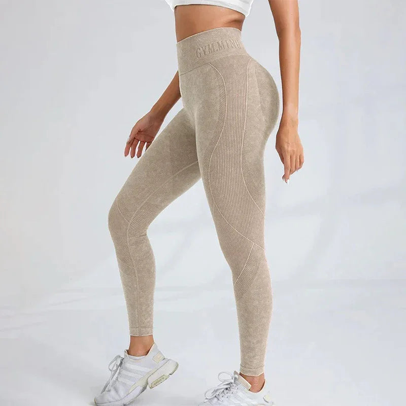 Dumont Seamless Gym High Waist Hip Lifting Outdoor Sports Tight Waist Leggings