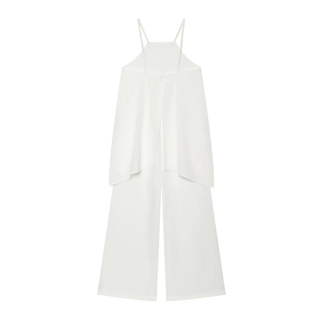 Women's Jumpsuit 2026 Summer New Style Black Strappy Double-Layer Woven Jumpsuit Elegant and Fashionable