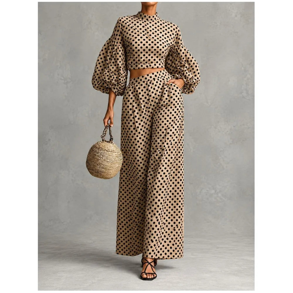 Sarah Wide Leg Trousers Office Two Piece Sets