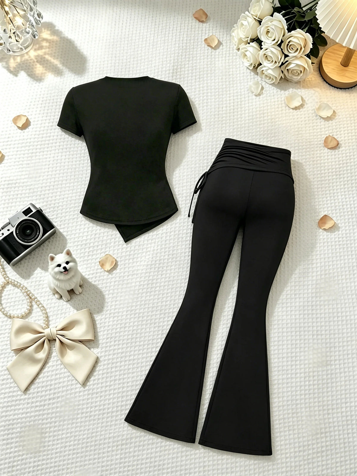 Ashley High Waist Fold Over Side Two Piece Sets