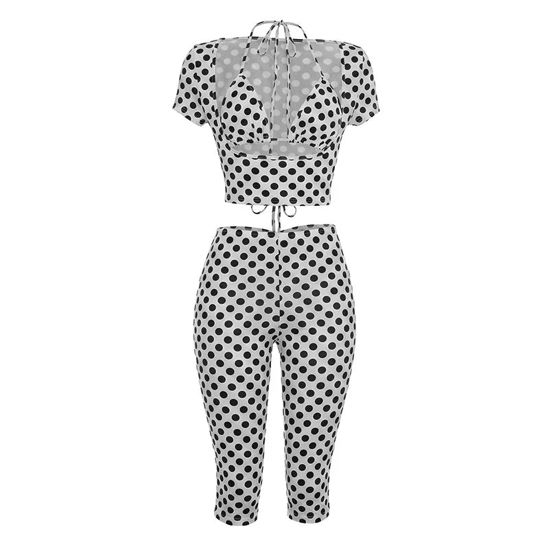 Irina Sexy Polka Dot Summer Two Piece Sets