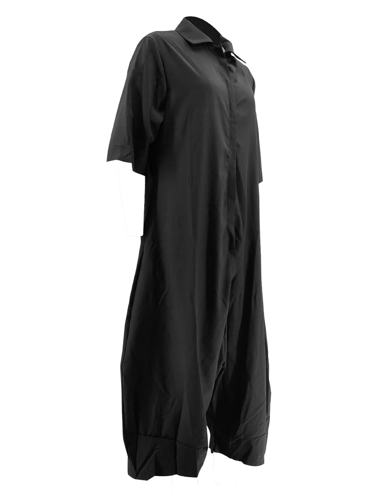 Women Plus Size Jumpsuit Business Casual Black Pocket Harem Rompers Single