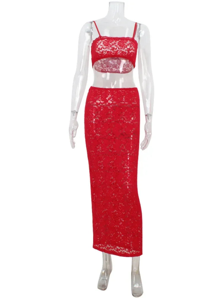 Hannah Sexy Lace Suits Beach Style Two Piece Sets
