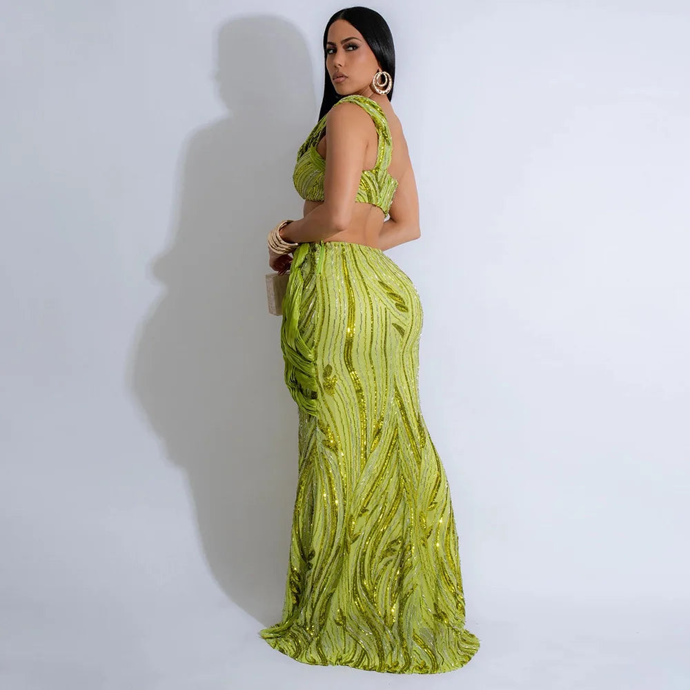 Ambar Elegant Embellished Sequin Two Piece Sets