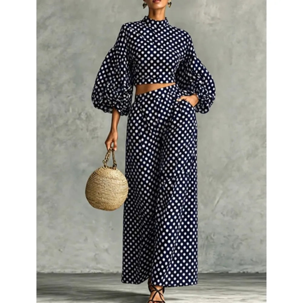 Sarah Wide Leg Trousers Office Two Piece Sets