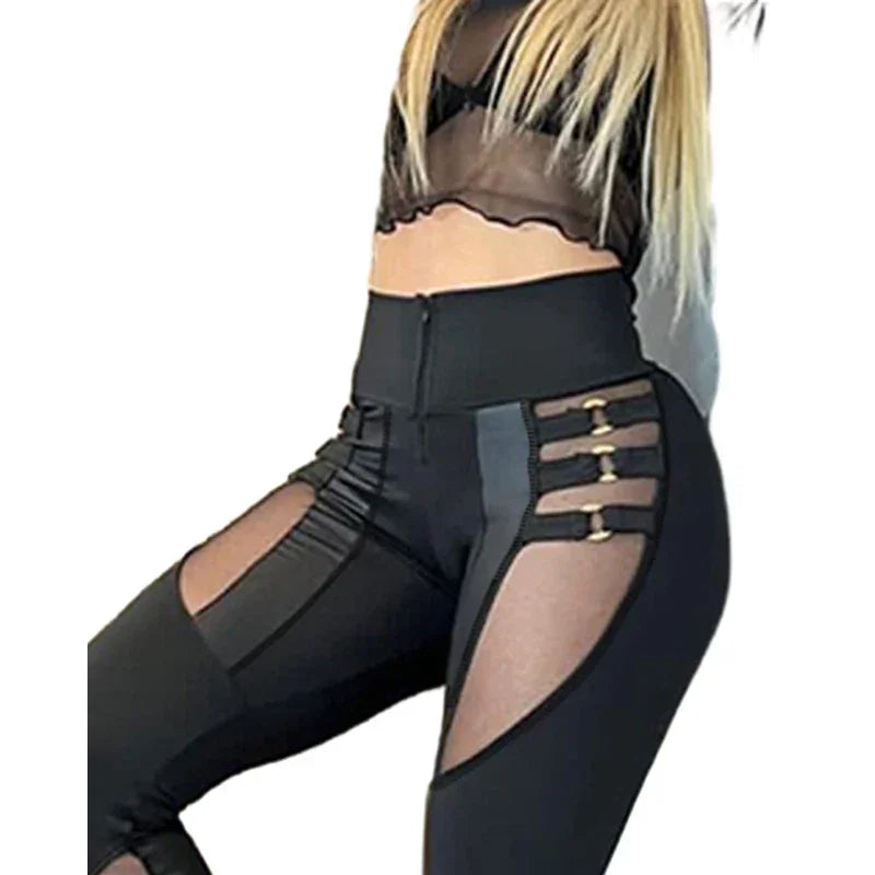 Jefferson Solid Tight High Waist Slim Fit Sheath Long Pants Hip Trousers