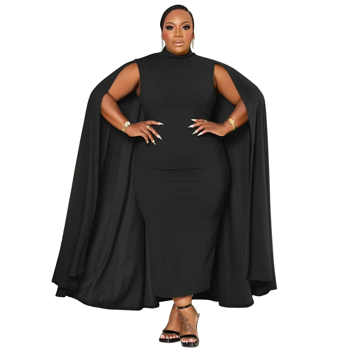 West Village Plus Size Long Sleeve Street Style Casual Oversized Midi Dress