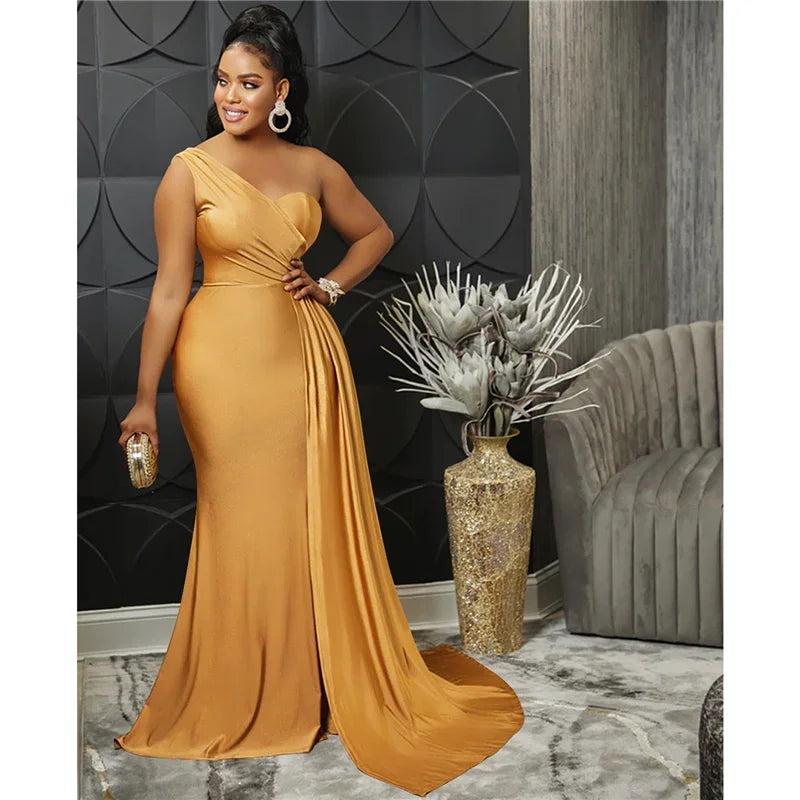 Buffalo One Shoulder Mermaid Evening Dress