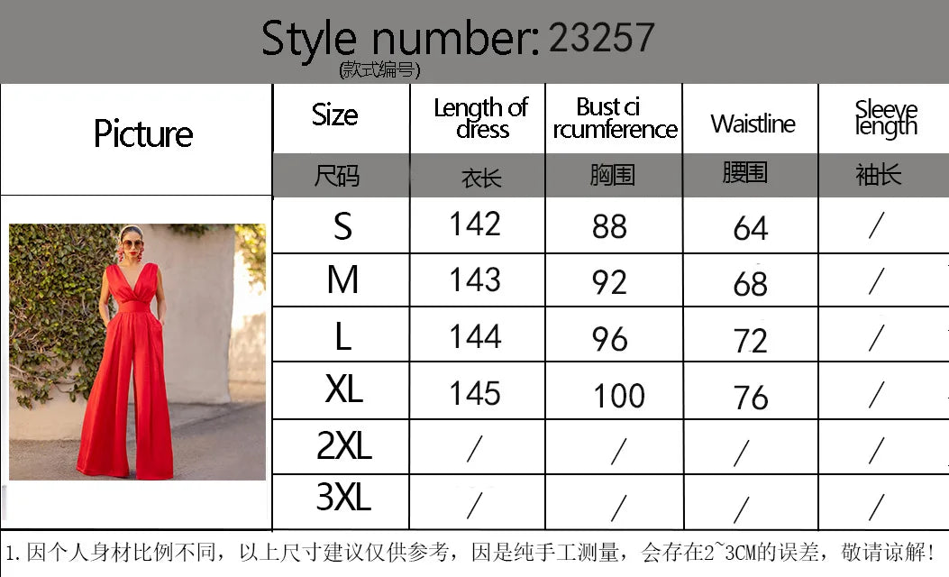 Slim Jumpsuit Women Slim Fits Sleeveless Tank Tops Rompers Jumpsuits V-neck Sexy High Waist Straight Wide Leg Pants Jumpsuits