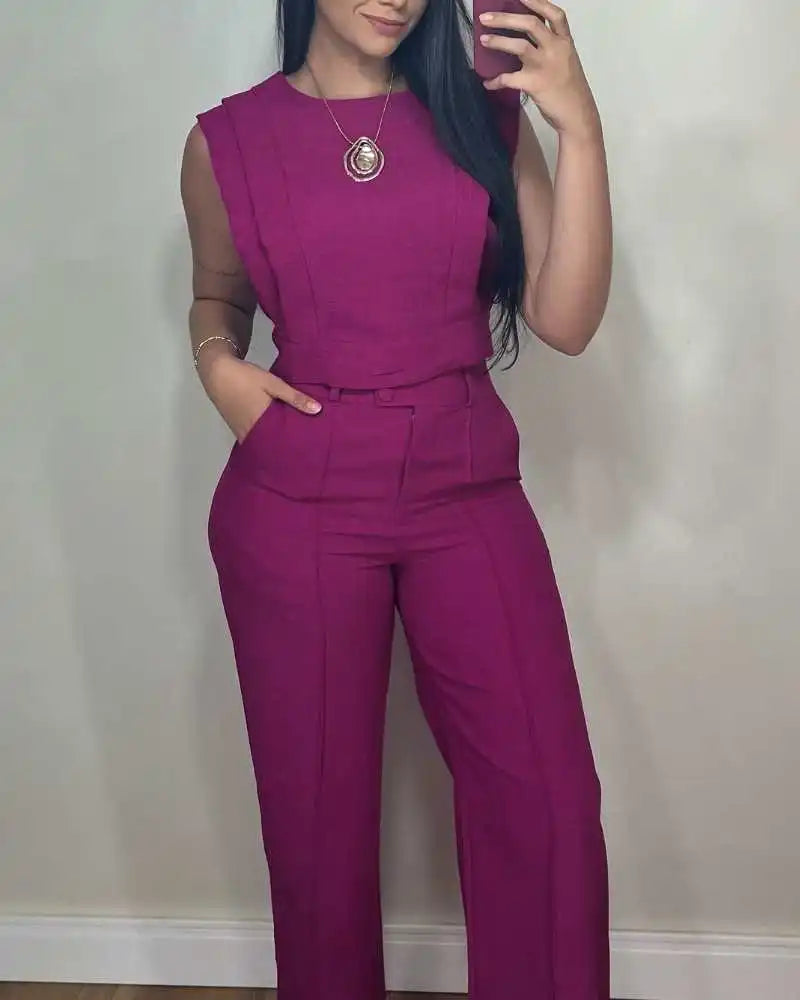 Wendy Fashion O-neck Sleeveless Two-piece Sets