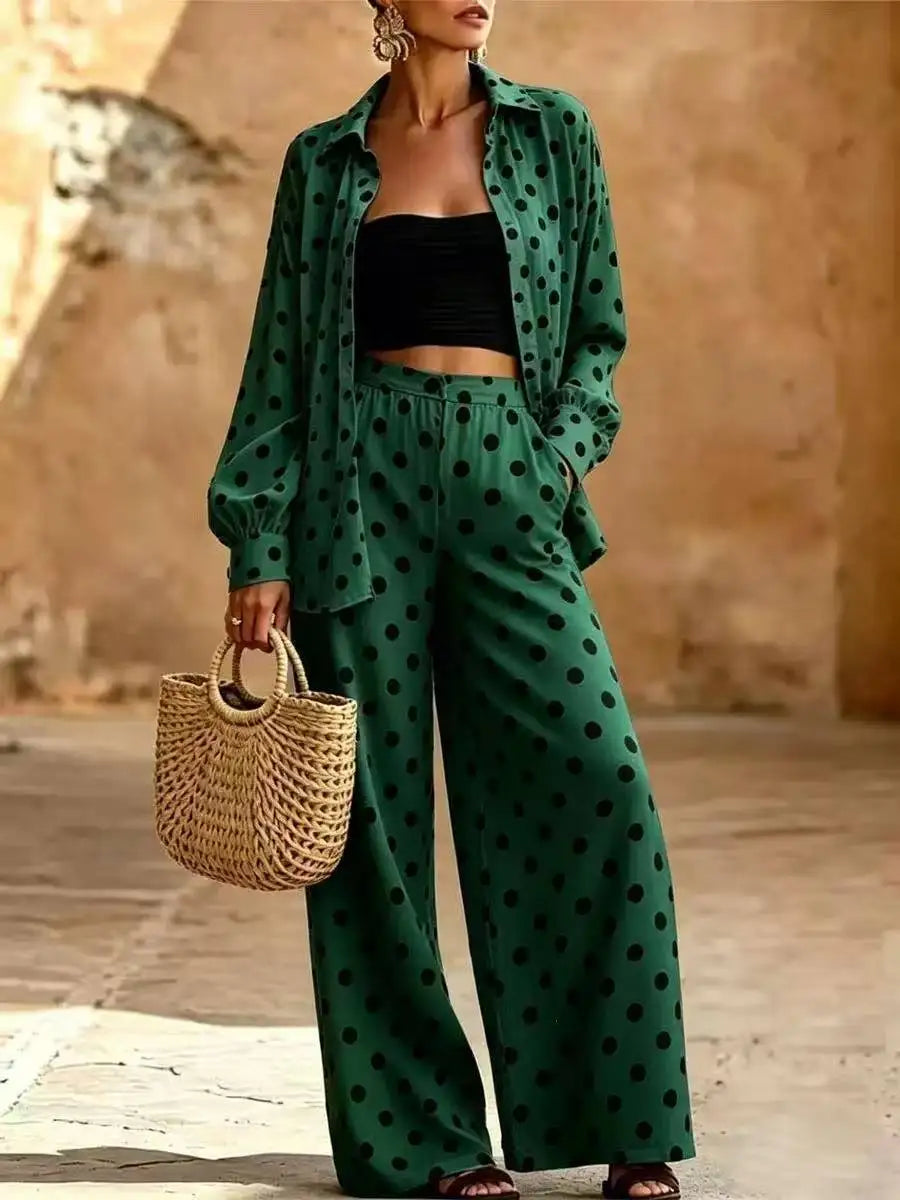 Rita Outfit Long Sleeve Lapel Button Two Piece Sets